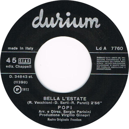 Popi - Bella L'Estate Vinyl Singles Vinyl (VG) <br> Hoes Generic