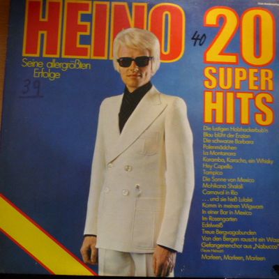 Heino - 20 Super Hits - Seine Allergrößten Erfolge (LP) Vinyl LP Vinyl Very Good (VG) <br> Hoes Good Plus (G+)