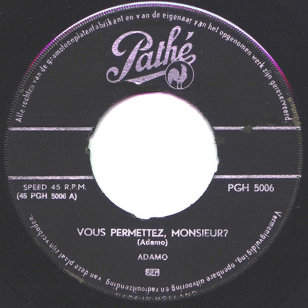 Adamo - Vous Permettez Monsieur 00305 Vinyl Singles JUKEBOXSINGLES.NL