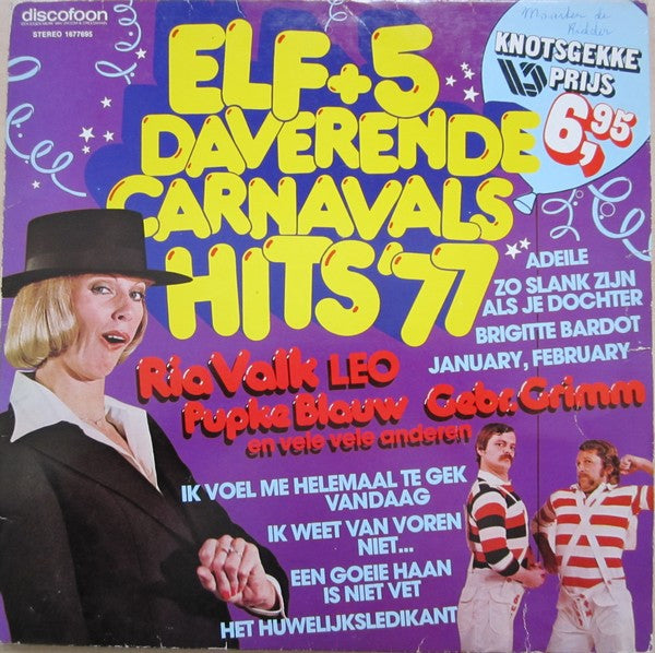 Various - Elf + 5 Daverende Carnavals Hits '77 (LP) 41210 Vinyl LP Goede Staat