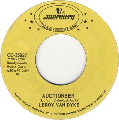 Leroy Van Dyke - Auctioneer Vinyl Singles Media VG+ / Sleeve Generic
