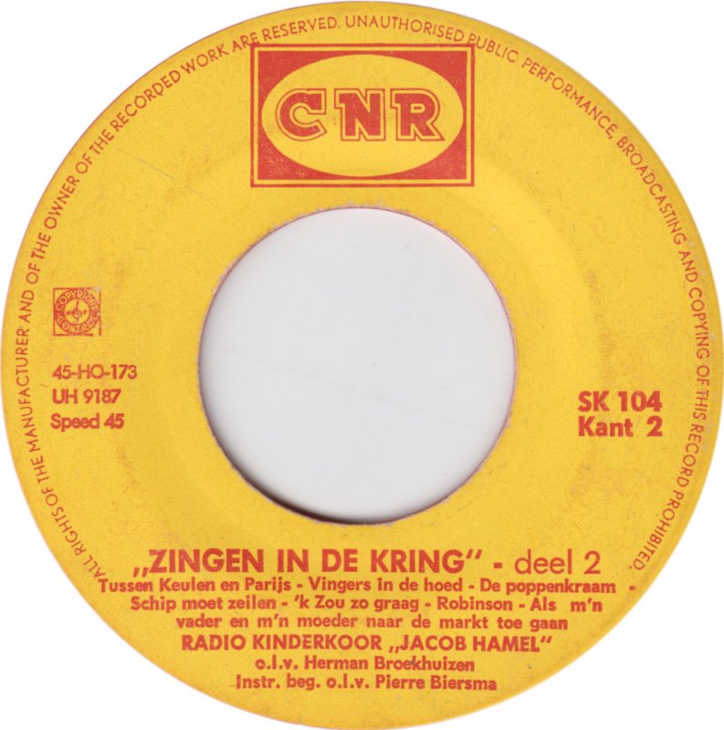 Kinderkoor Jacob Hamel - Zingen In De Kring 2 34791 Vinyl Singles Goede Staat