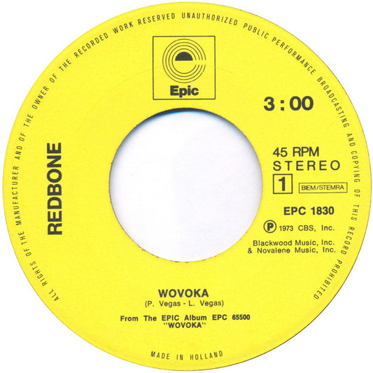 Redbone - Wovoka Vinyl Singles Media VG+ / Sleeve Generic
