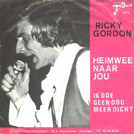 Ricky Gordon - Heimwee Naar Jou Vinyl Singles Vinyl Very Good (VG) <br> Hoes Good Plus (G+)