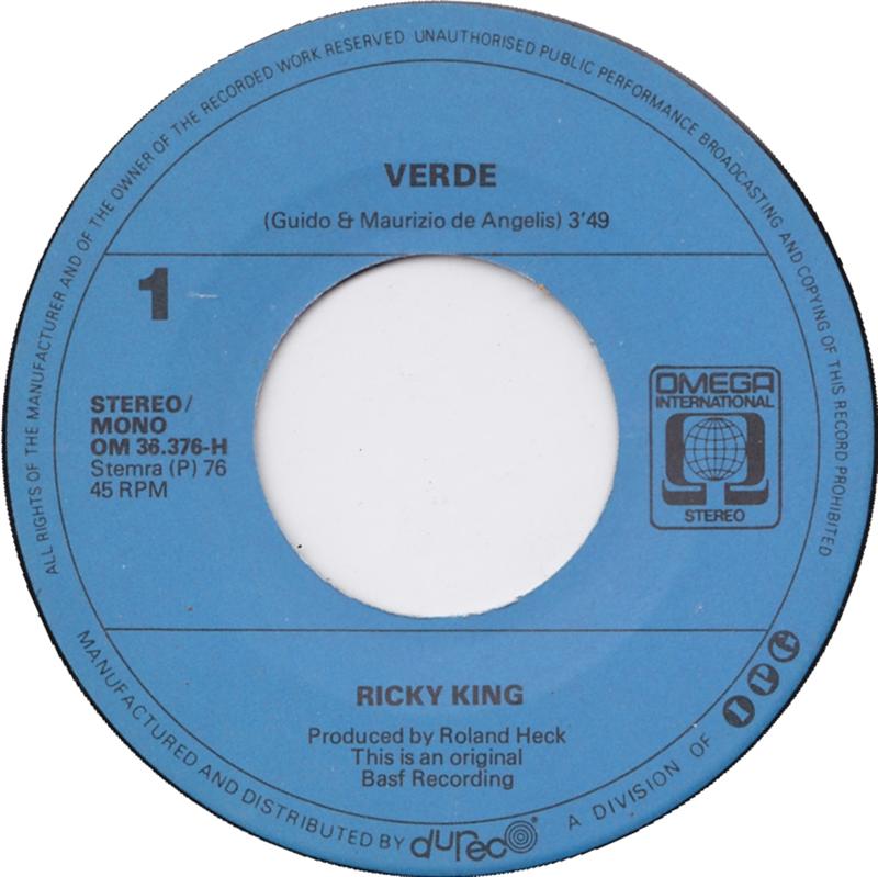 Ricky King - Verde 29399 Vinyl Singles VINYLSINGLES.NL