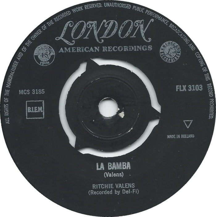 Ritchie Valens - Dorya Vinyl Singles Vinyl Very Good (VG) <br> Hoes Generic