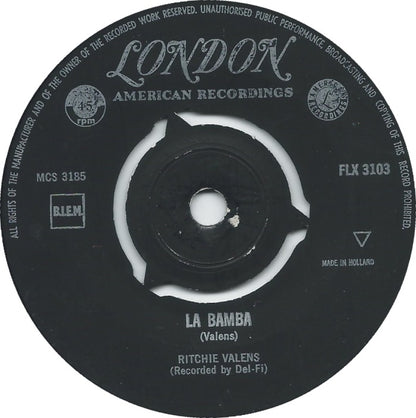 Ritchie Valens - Dorya Vinyl Singles Vinyl Very Good (VG) <br> Hoes Generic