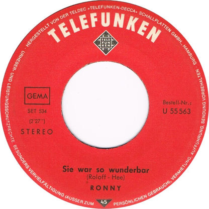 Ronny  - Sie War So Wunderbar