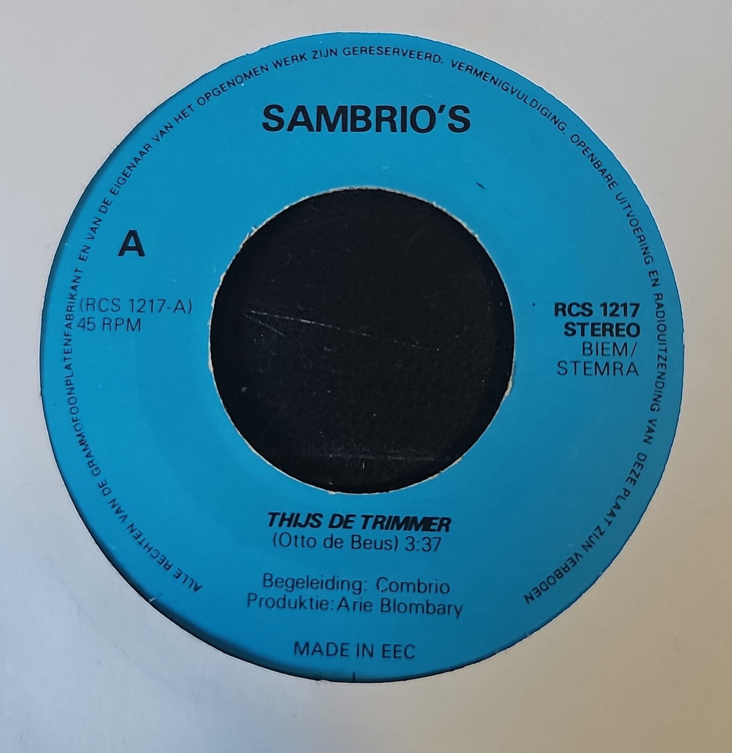 Sambrio's - Thijs De Trimmer Vinyl Singles Vinyl (VG) <br> Hoes Generic