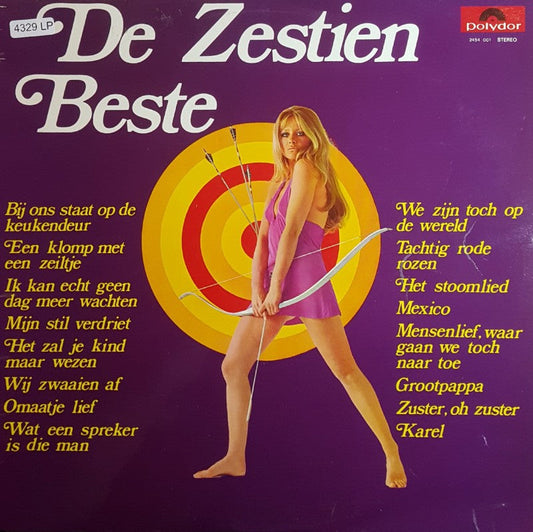 Various - De Zestien Beste (LP) Vinyl LP Vinyl Very Good (VG) <br> Hoes Good Plus (G+)