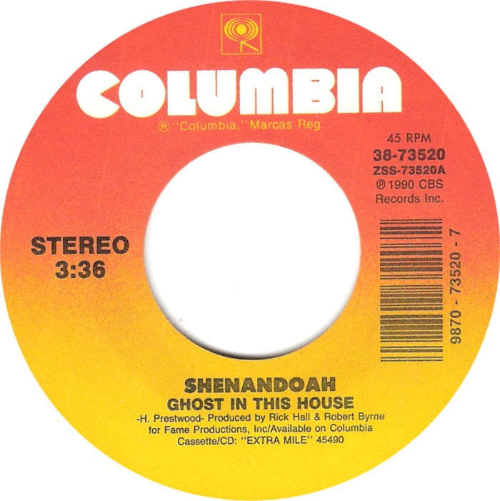 Shenandoah - Ghost In This House Vinyl Zeer Goed / Hoesje Generic "VINYLSINGLES.NL"
