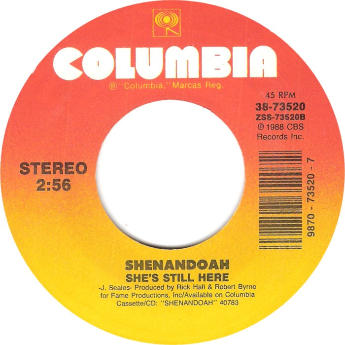 Shenandoah - Ghost In This House Vinyl Zeer Goed / Hoesje Generic "VINYLSINGLES.NL"