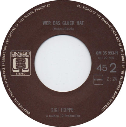 Sigi Hoppe - Singe Mit, Hallo Vinyl Singles Vinyl Zeer Goed / Hoesje Generic "VINYLSINGLES.NL"