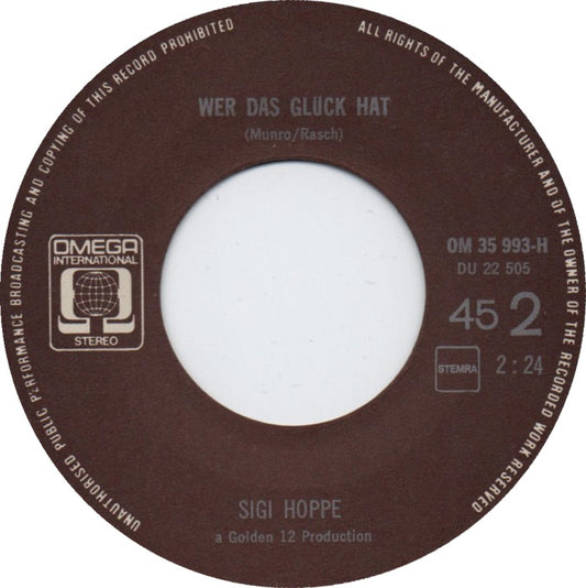 Sigi Hoppe - Singe Mit, Hallo Vinyl Singles Vinyl Zeer Goed / Hoesje Generic "VINYLSINGLES.NL"