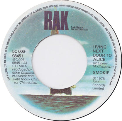 Smokie - Living Next Door To Alice Vinyl Singles Vinyl (VG) <br> Hoes Generic