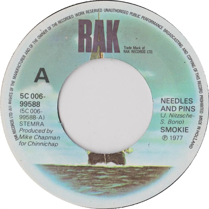 Smokie - Needles And Pins Vinyl Singles Media VG+ / Sleeve Generic