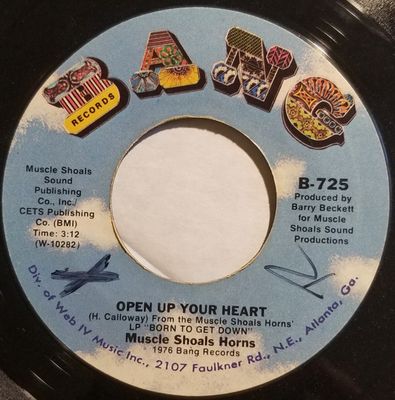 Muscle Shoals Horns - Open Up Your Heart Vinyl Singles Vinyl (VG) <br> Hoes Generic