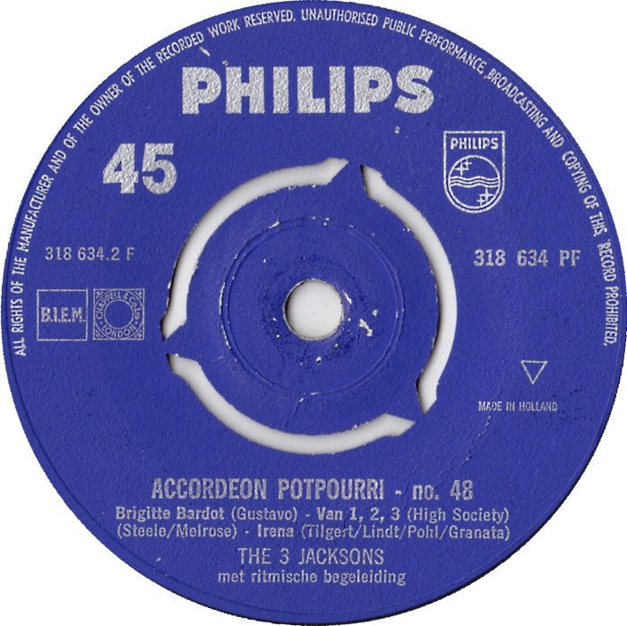3 Jacksons - Accordeon Potpourri No. 48 23651 Vinyl Singles Goede Staat