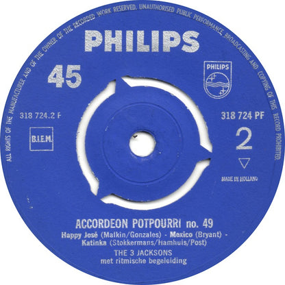 3 Jacksons - Accordeon Potpourri No. 49 Vinyl Singles Vinyl Very Good (VG) <br> Hoes Generic