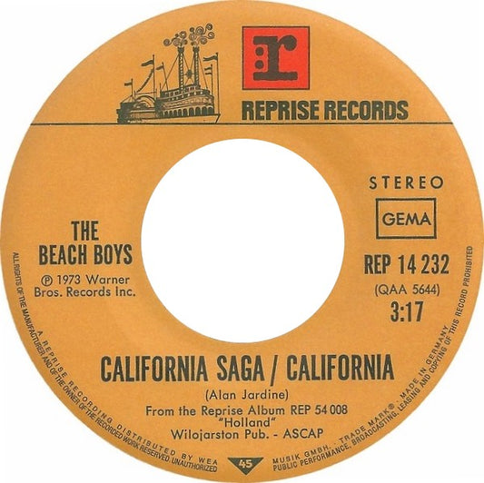 Beach Boys - Sail On Sailor Vinyl Singles Vinyl Zeer Goed / Hoesje Generic "VINYLSINGLES.NL"