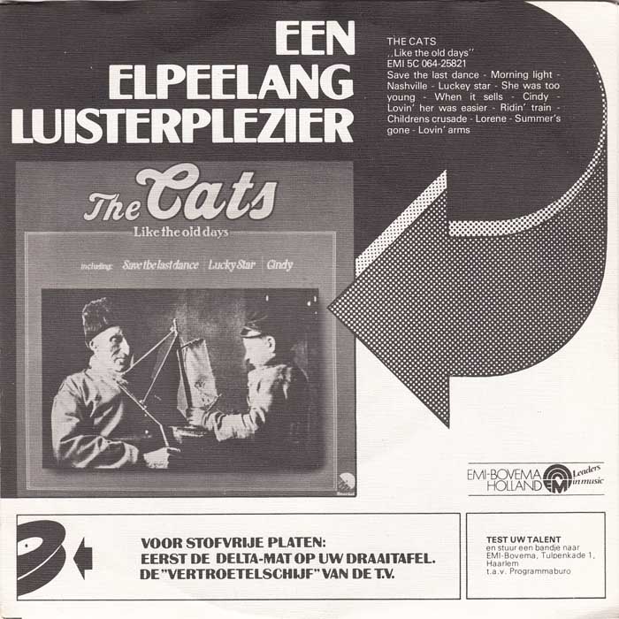 Cats - She Was Too Young Vinyl Singles Vinyl Very Good (VG) <br> Hoes Good Plus (G+)