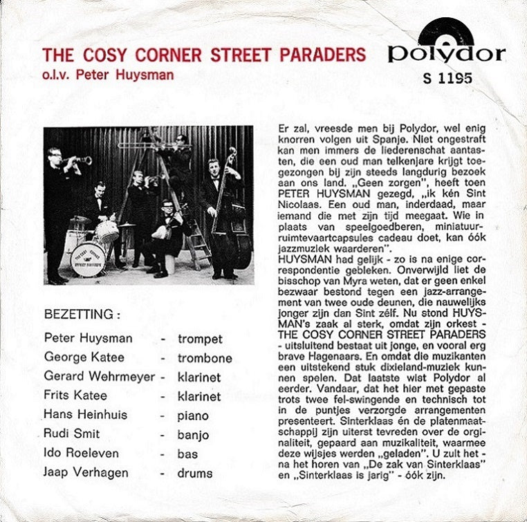 Cosy Corner Street Paraders - De Zak van Sinterklaas Vinyl Singles Media: VG <br>Hoes: G+