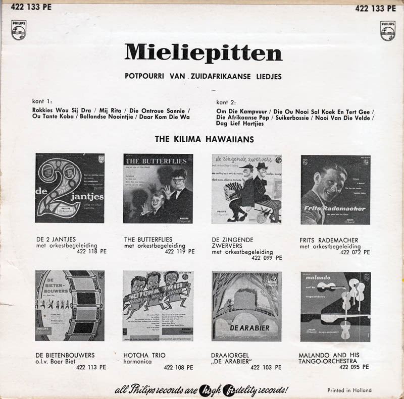 Kilima Hawaiians – Mieliepitten Vinyl Singles Vinyl Very Good (VG) <br> Hoes Good Plus (G+)