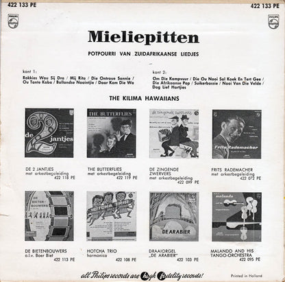 Kilima Hawaiians – Mieliepitten Vinyl Singles Vinyl Very Good (VG) <br> Hoes Good Plus (G+)