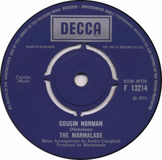 Marmalade - Cousin Norman Vinyl Singles Vinyl Very Good (VG) <br> Hoes Generic