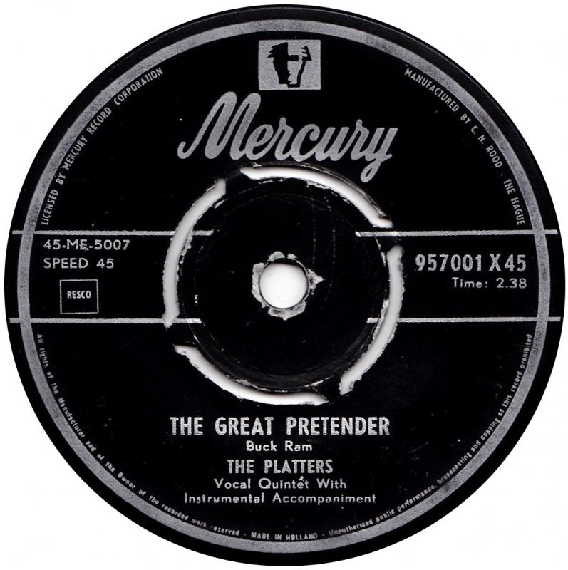Platters - The Great Pretender Vinyl Singles Vinyl Very Good (VG) <br> Hoes Generic