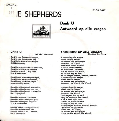 Shepherds - Dank U (B-Keus) Vinyl Singles Vinyl Goed / Hoes Redelijk
