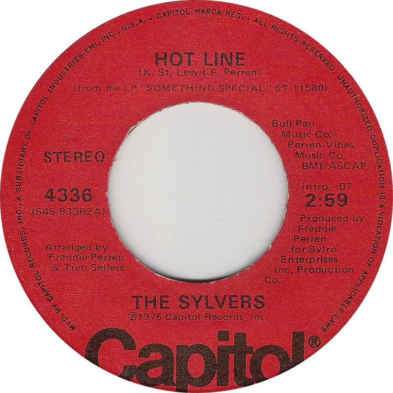 Sylvers - Hot Line Vinyl Singles Vinyl (VG) <br> Generic