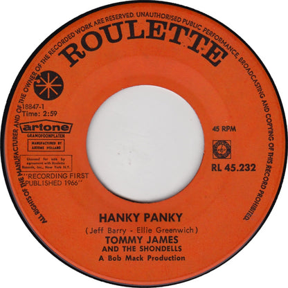 Tommy James & The Shondells - Hanky Panky 34107 Vinyl Singles Goede Staat