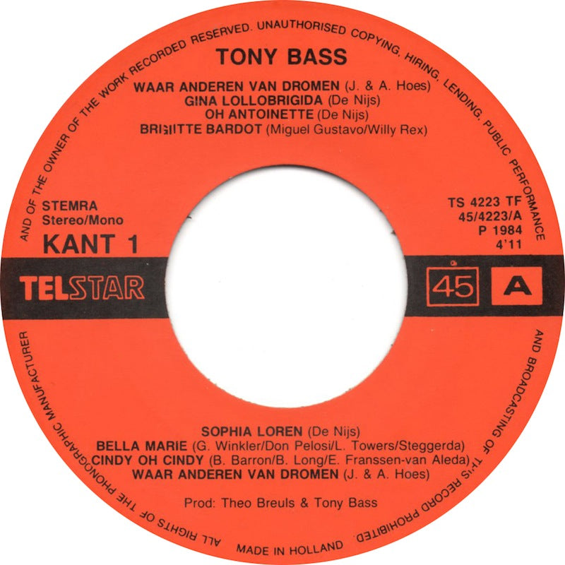 Tony Bass - Waar Anderen Van Dromen