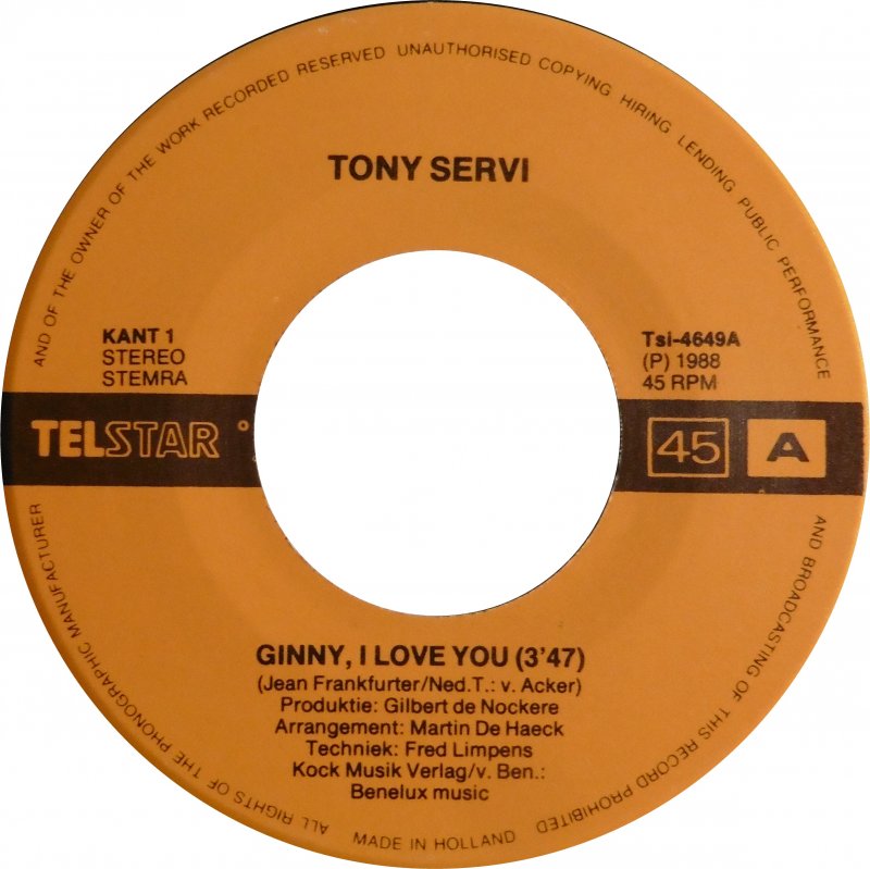 Tony Servi - Ginny, I Love You
