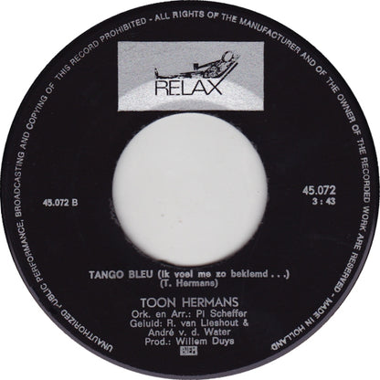 Toon Hermans - De Fanfare Vinyl Singles Vinyl Zeer Goed / Hoesje Goed "VINYLSINGLES.NL"