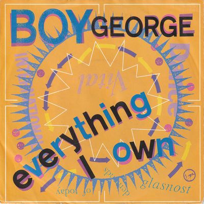 Boy George - Everything I Own Vinyl Zeer Goed / Hoesje Goed "VINYLSINGLES.NL"