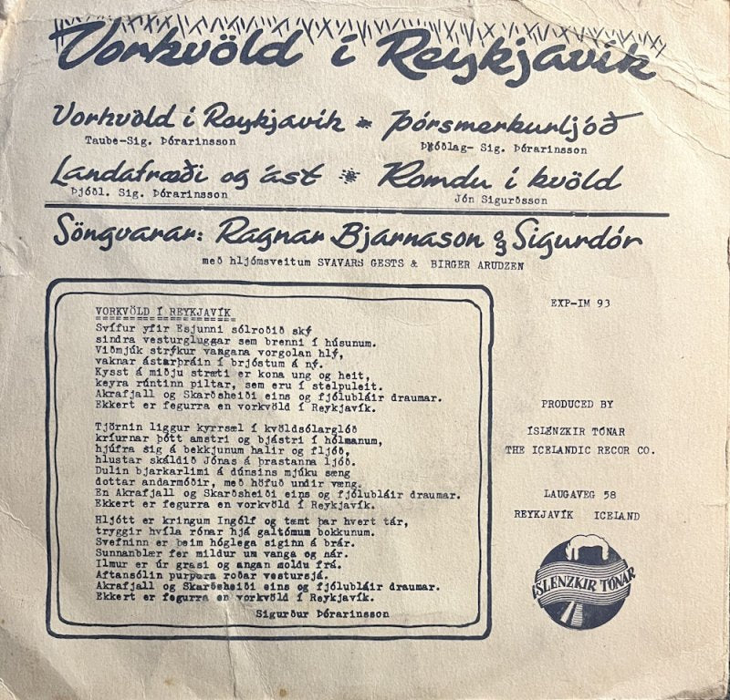 Ragnar Bjarnason - Vorkvöld Í Reykjavík