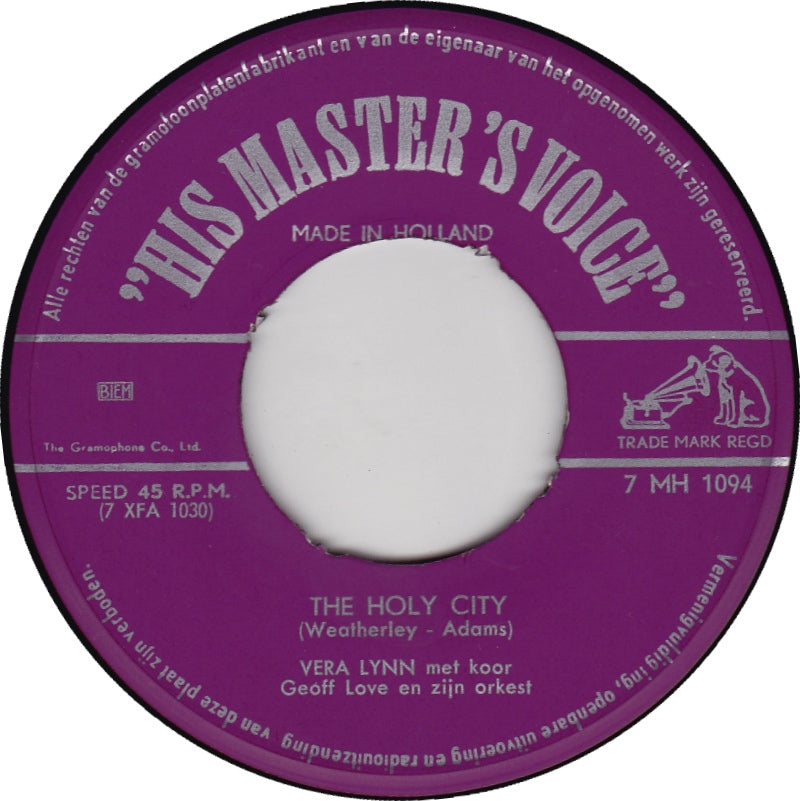 Vera Lynn, Geoff Love & His Orchestra - The Holy City 00148 Vinyl Singles Goede Staat