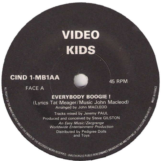 Video Kids - Everybody Boogie ! Vinyl Zeer Goed / Hoesje Goed "VINYLSINGLES.NL"