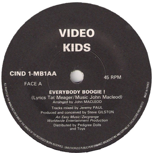 Video Kids - Everybody Boogie ! Vinyl Zeer Goed / Hoesje Goed "VINYLSINGLES.NL"