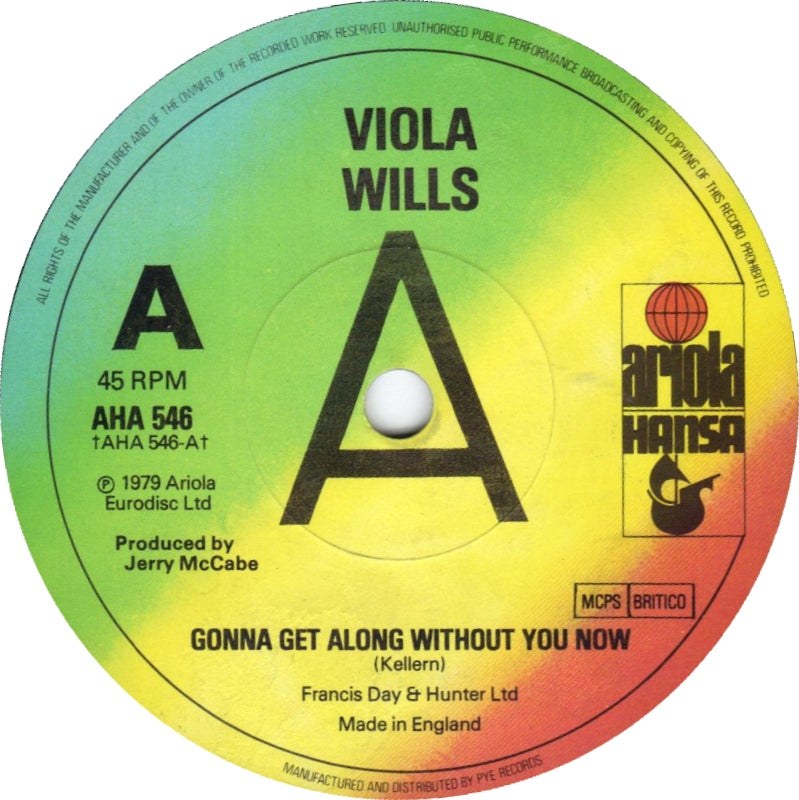 Viola Wills - Gonna Get Along Without You Now Vinyl Singles Vinyl (VG) <br> Hoes (G+)