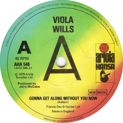 Viola Wills - Gonna Get Along Without You Now Vinyl Singles Vinyl (VG) <br> Hoes (G+)