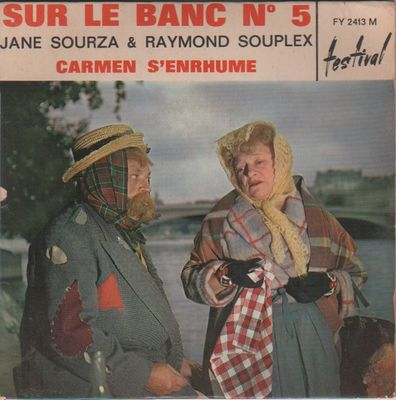 Jane Sourza - Sur Le Banc N°5 Vinyl Singles Vinyl Zeer Goed / Hoesje Goed "VINYLSINGLES.NL"