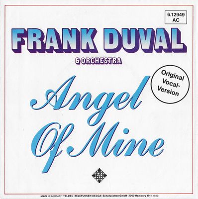 Frank Duval & Orchestra - Angel Of Mine Vinyl Singles Vinyl Zeer Goed / Hoesje Goed "VINYLSINGLES.NL"