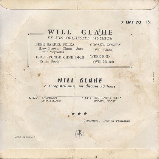 Will Glahe Und Sein Orchester - Beer Barrel Polka Vinyl Singles EP Vinyl (G) <br> Hoes (F) "VINYLSINGLES.NL"