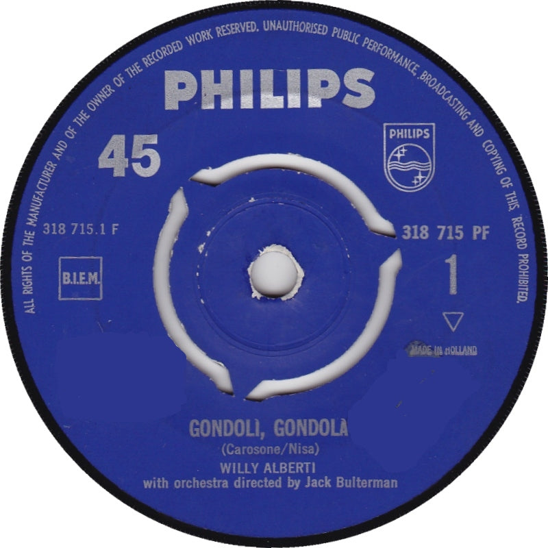 Willy Alberti - Gondoli, Gondola 04613 05642 17895 Vinyl Singles VINYLSINGLES.NL