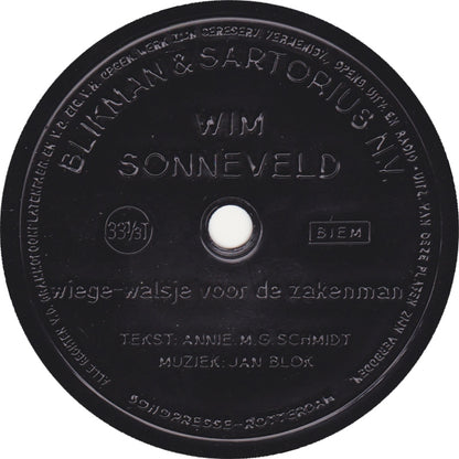 Wim Sonneveld - Wiege-Walsje Voor De Zakenman (Flexi-disc) 34793 Vinyl Singles VINYLSINGLES.NL