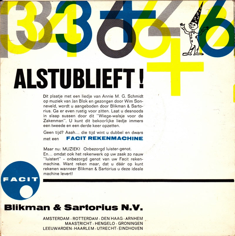 Wim Sonneveld - Wiege-Walsje Voor De Zakenman (Flexi-disc) 34793 Vinyl Singles VINYLSINGLES.NL