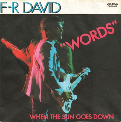 F.R. David - Words Vinyl Singles Vinyl (VG) <br> Hoes (G+)